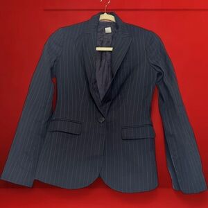 J. Crew Women’s Navy Blue Wool Striped Blazer